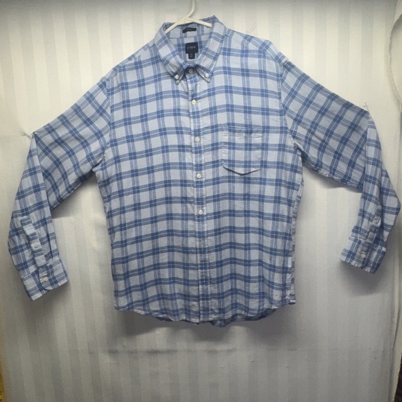 J Crew Mens Slim Fit Long Sleeve Button Down Shirt Size XLBlue - Picture 1 of 6